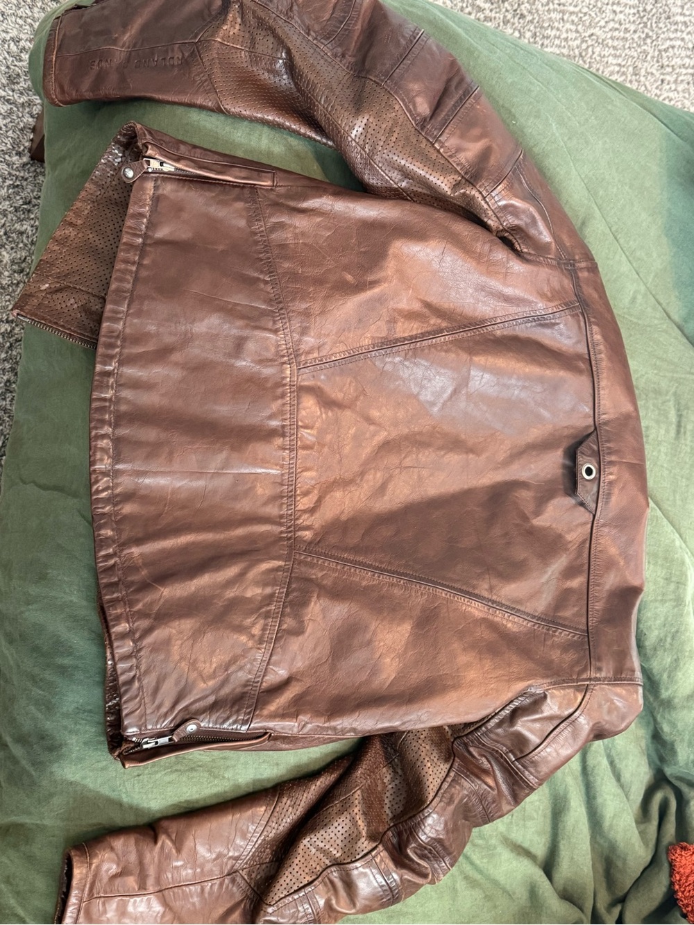 Men's Brown Leather Bomber Jacket - Classic Style